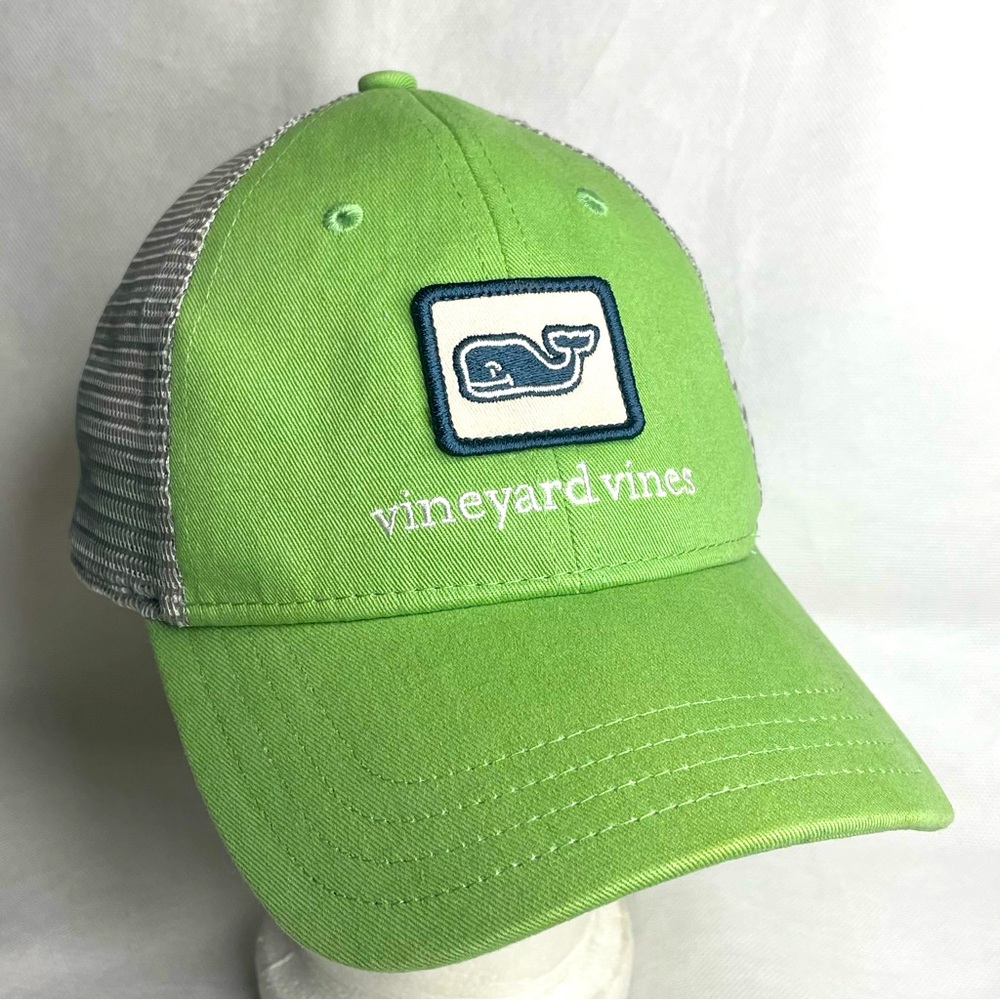 Vineyard Vines Shep & Ian Mesh Trucker Hat Adjustable Strapback Green Patch Logo